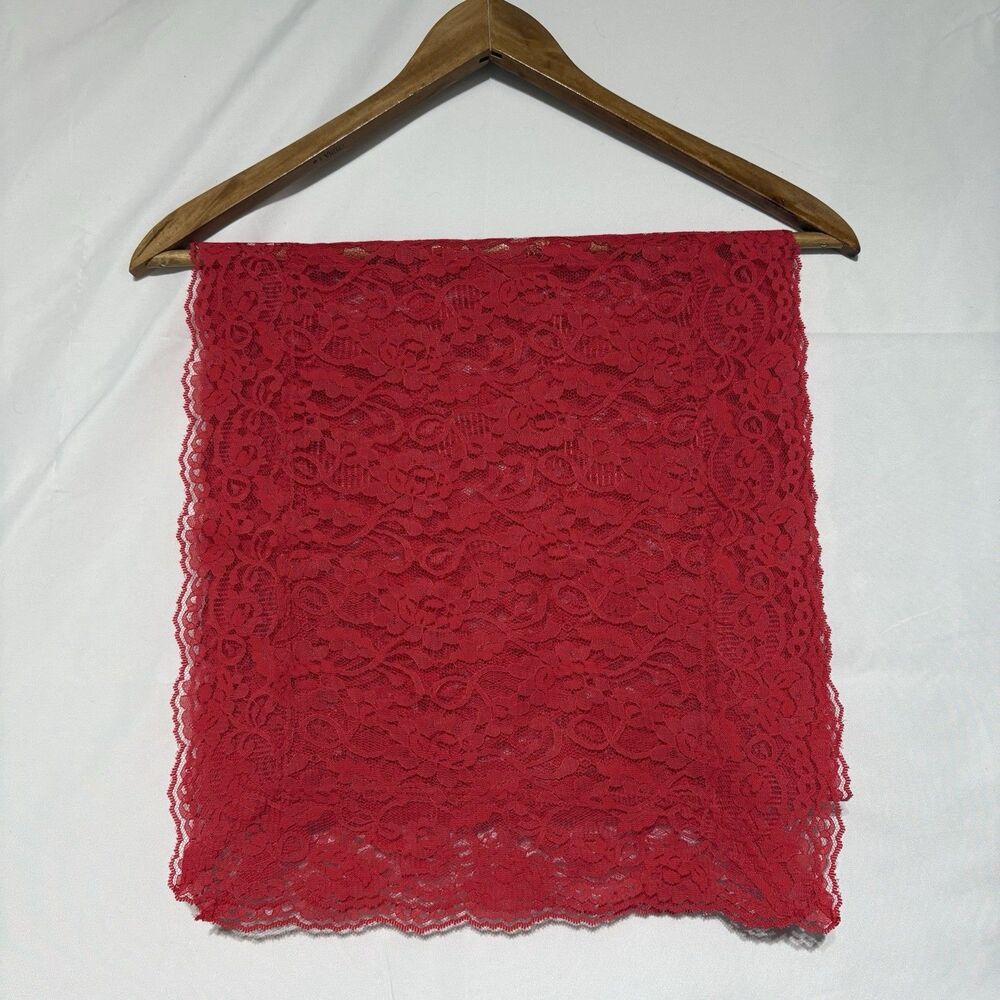 Vintage Lace Table Runner Red Valentines Day Christmas Halloween 13.5" x 57.5"